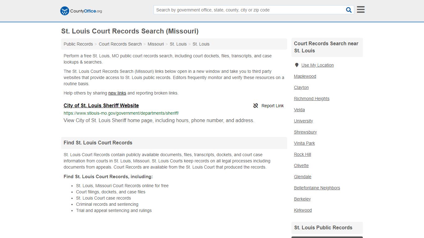 Court Records Search - St. Louis, MO (Adoptions, Criminal, Child ...